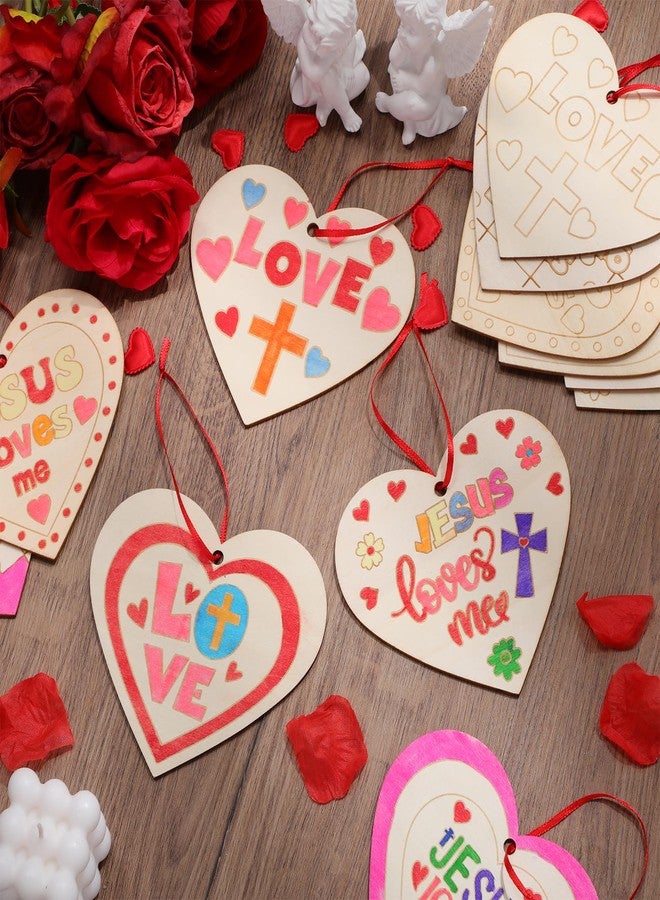 Blueweenly 24 Pcs 24 Pcs Valentines Sunday School Crafts for Kids - Christian Religious Valentine Craft Kits, Jesus Loves Me DIY Ornaments, Sunday School Crafts for Classroom Art Party Activities - Image 4